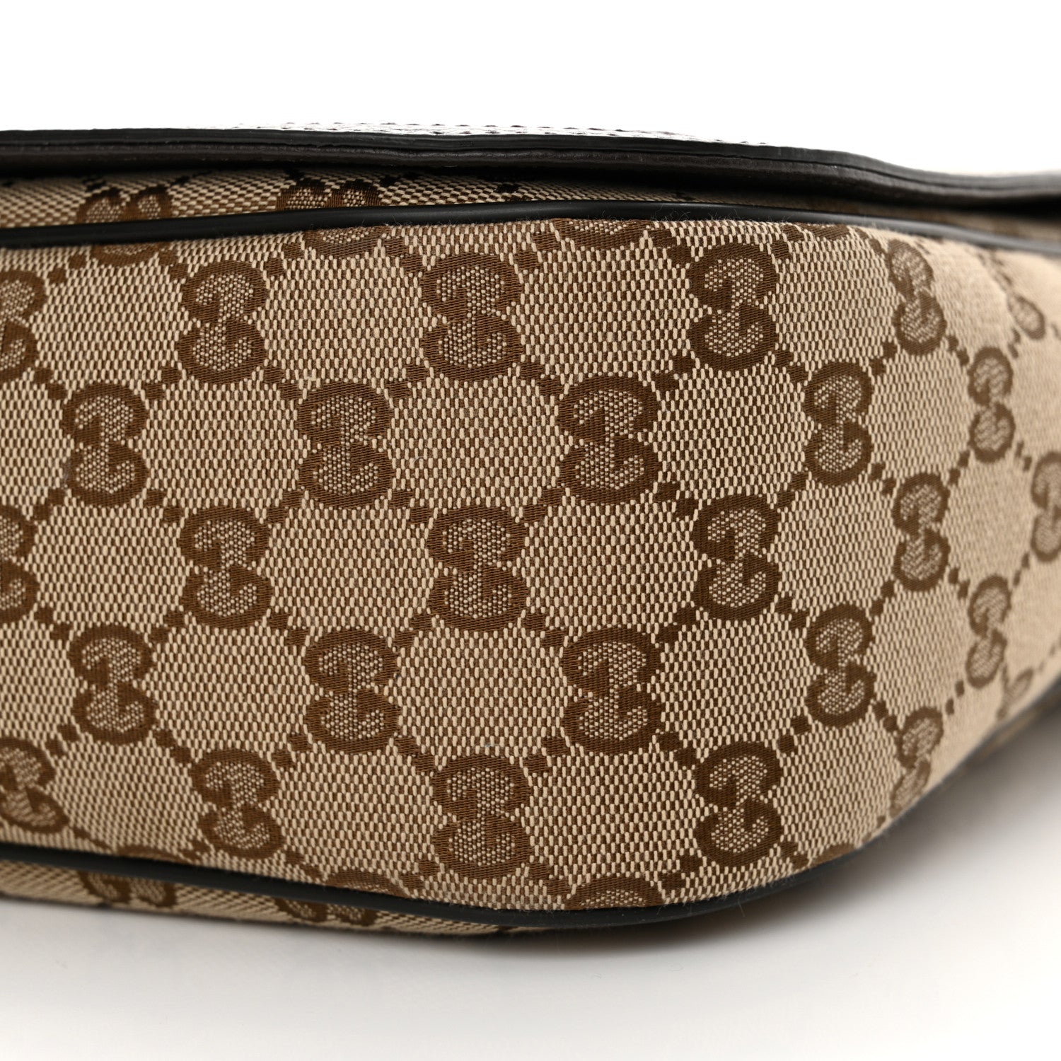 Gucci Monogram Large Flap Messenger Bag Beige Dark Brown 10 of 12