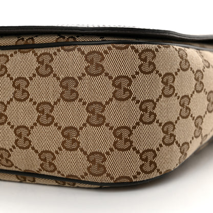 Gucci Monogram Large Flap Messenger Bag Beige Dark Brown 10 of 12