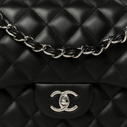 Chanel Lambskin Quilted Jumbo Double Flap Black 9 of 12
