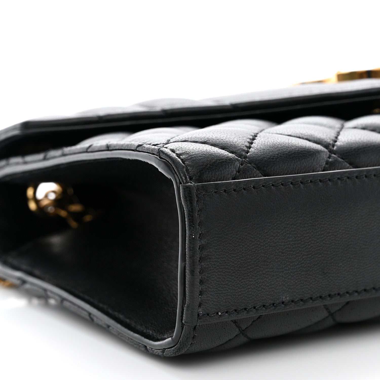 Saint Laurent Grain De Poudre Textured Mixed Matelasse Triquilt Small Monogram Satchel Black 9 of 11