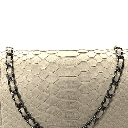 Chanel Snakeskin Clutch With Chain Flap Light Grey 11 of 13