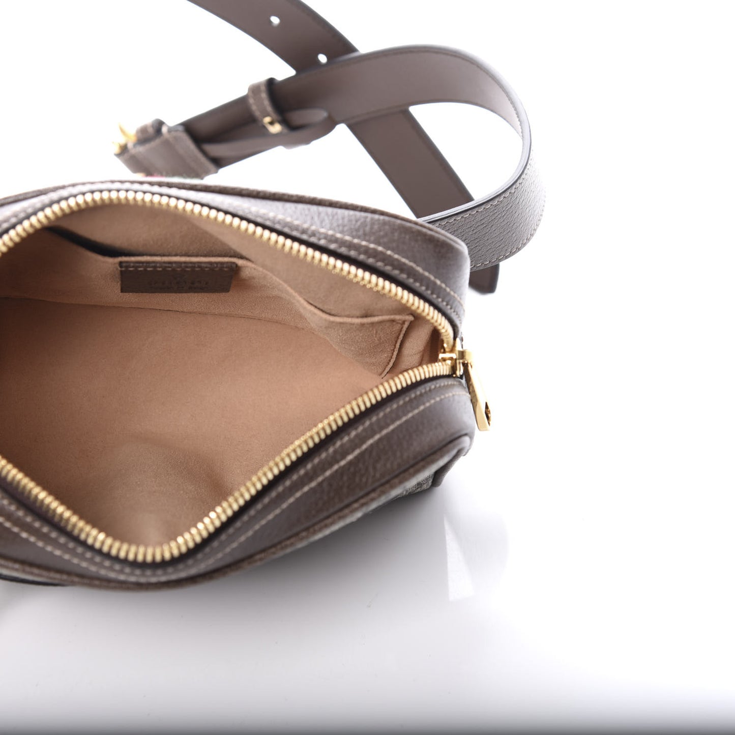 GG Supreme Monogram Web Small Ophidia Belt Bag 75 30 Dark Brown