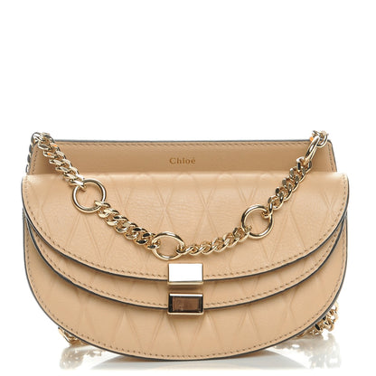 Chloe Calfskin Embossed Nano Georgia Crossbody Bag Sand 1 of 8