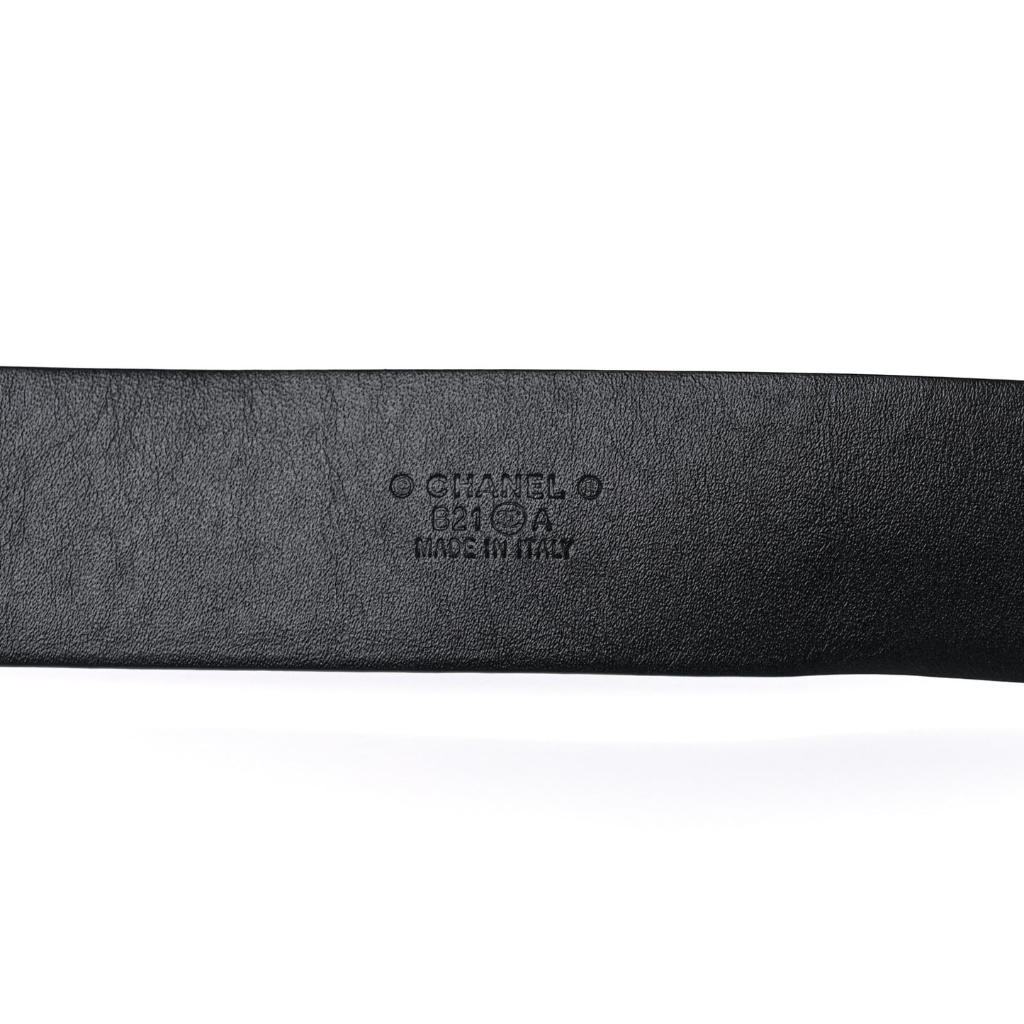 Calfskin Pearl Crystal CC Belt 85 34 Black