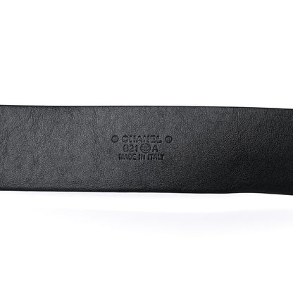 Chanel Calfskin Pearl Crystal CC Belt 85 34 Black 3 of 6