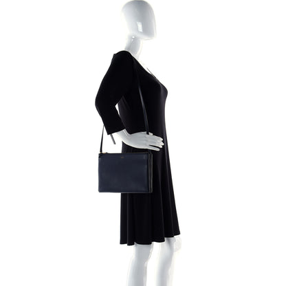Celine Lambskin Large Trio Crossbody Bag Navy Blue 2 of 14