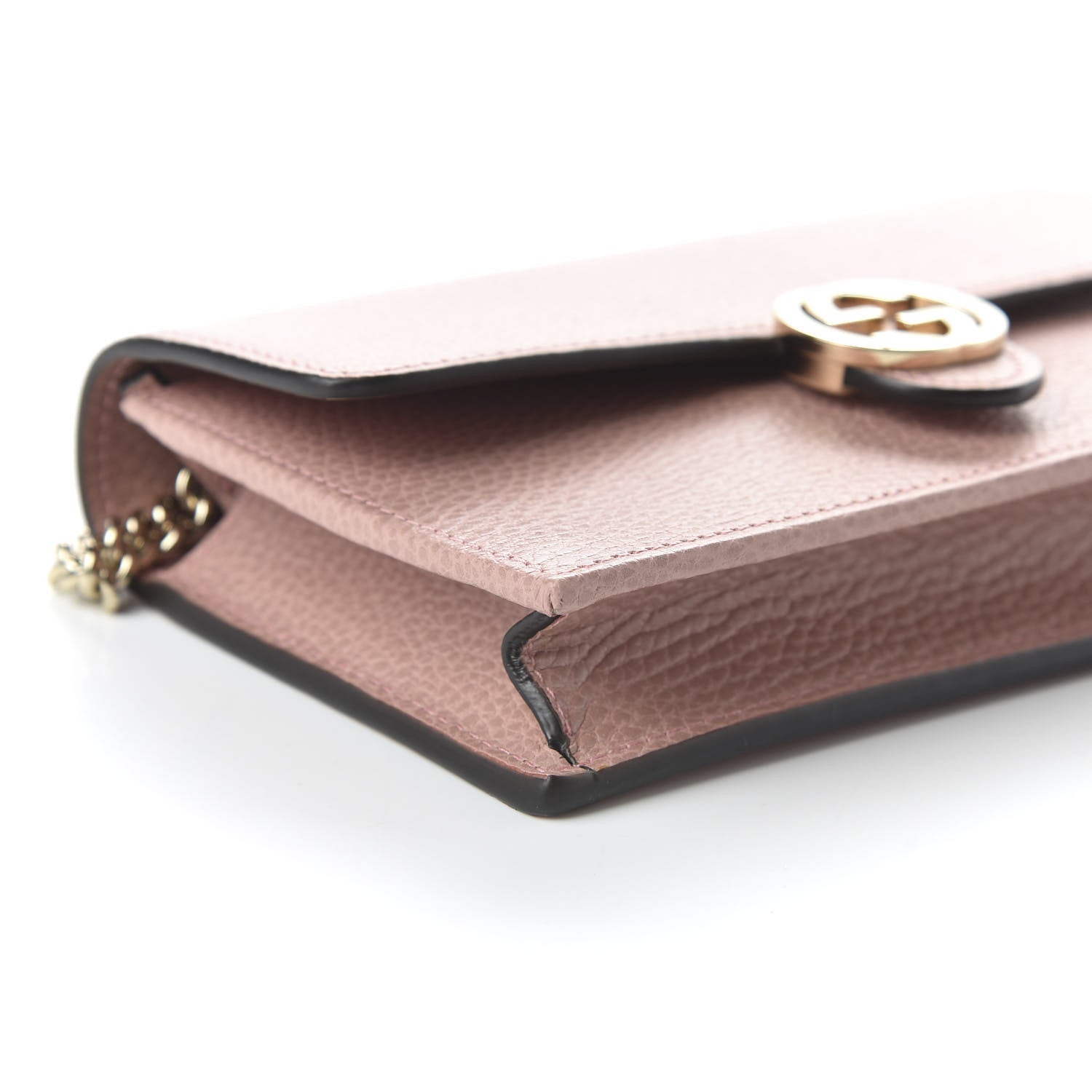 Gucci Dollar Calfskin Interlocking G Chain Wallet Soft Pink 6 of 10