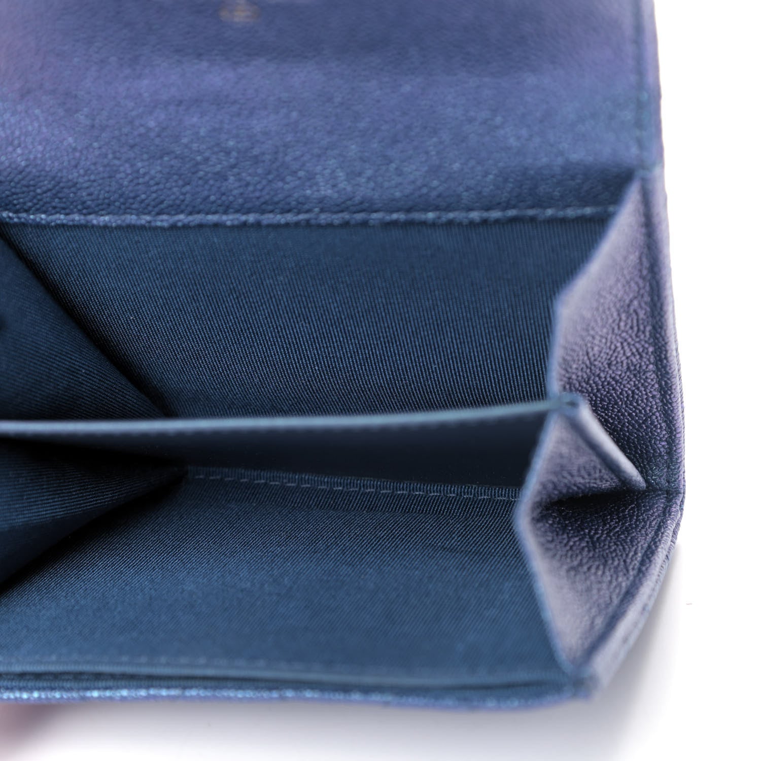 Chanel Iridescent Caviar Quilted Flap Card Holder Wallet Dark Blue 7 of 8