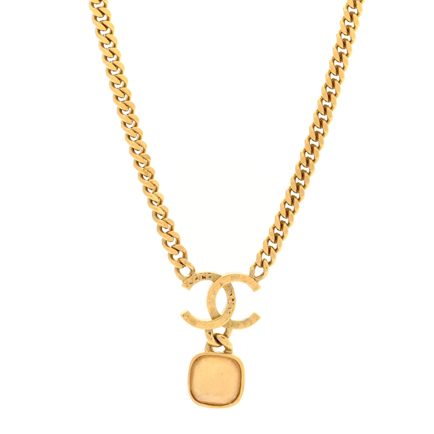 Chanel Metal Natural Stones CC Necklace Gold 1 of 4