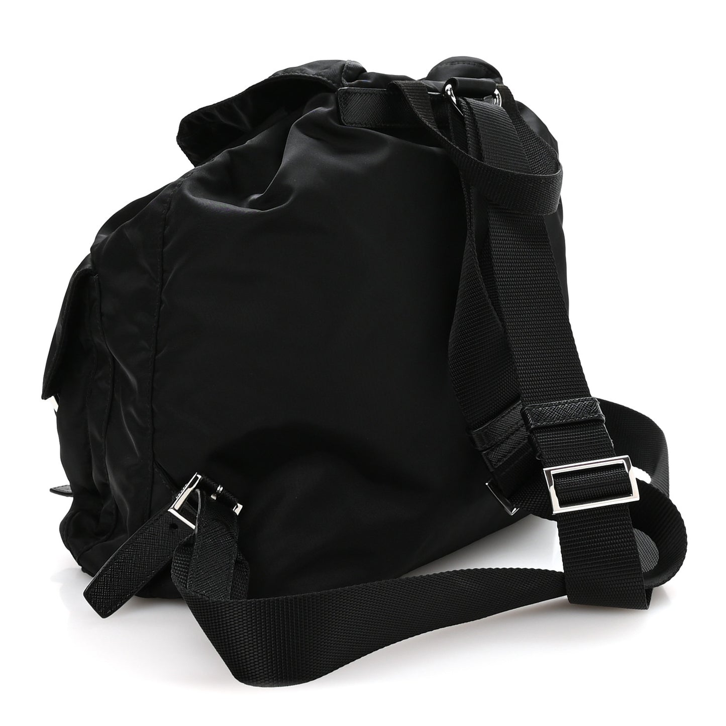 Re-Nylon Vela Saffiano Medium Backpack Black