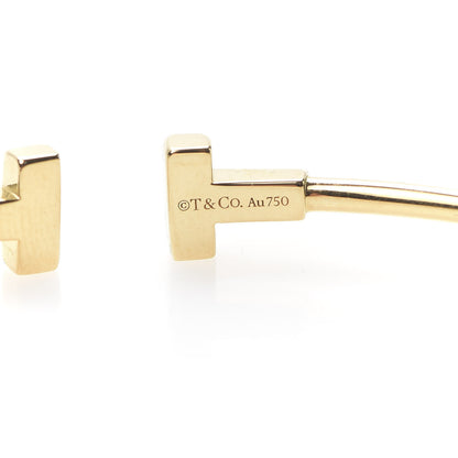 Tiffany 18K Yellow Gold Narrow T Wire Bracelet 4 of 5