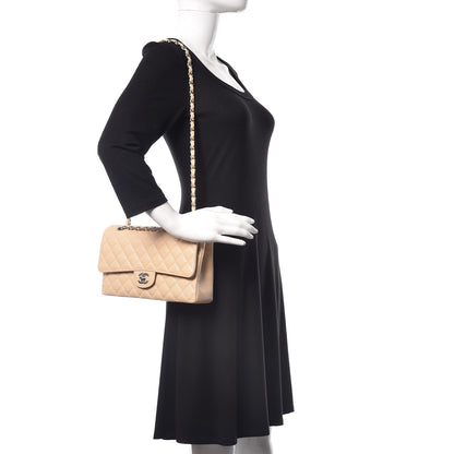 Chanel Caviar Quilted Medium Double Flap Beige Clair 2 of 10