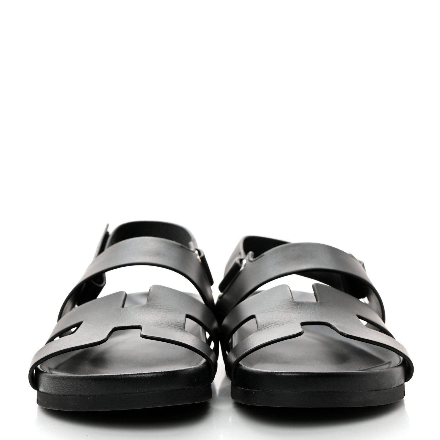 Hermes Calfskin Womens Takara Sandals 38 Black 2 of 9