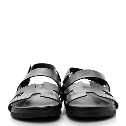 Hermes Calfskin Womens Takara Sandals 38 Black 2 of 9