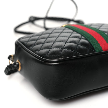 Gucci Calfskin Trapuntata Web Mini GG Shoulder Bag Black 9 of 11
