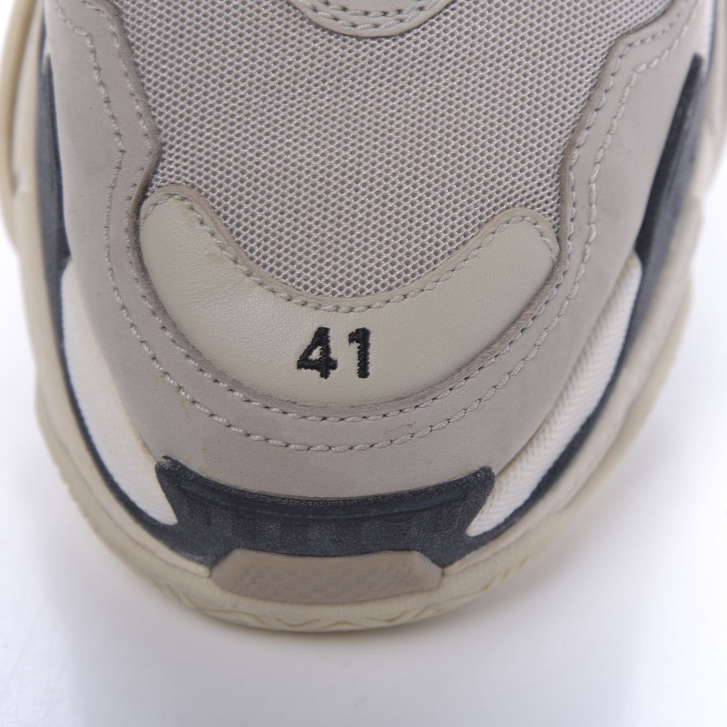 Fabric Mesh Womens Triple S Sneakers 41 Beige Black