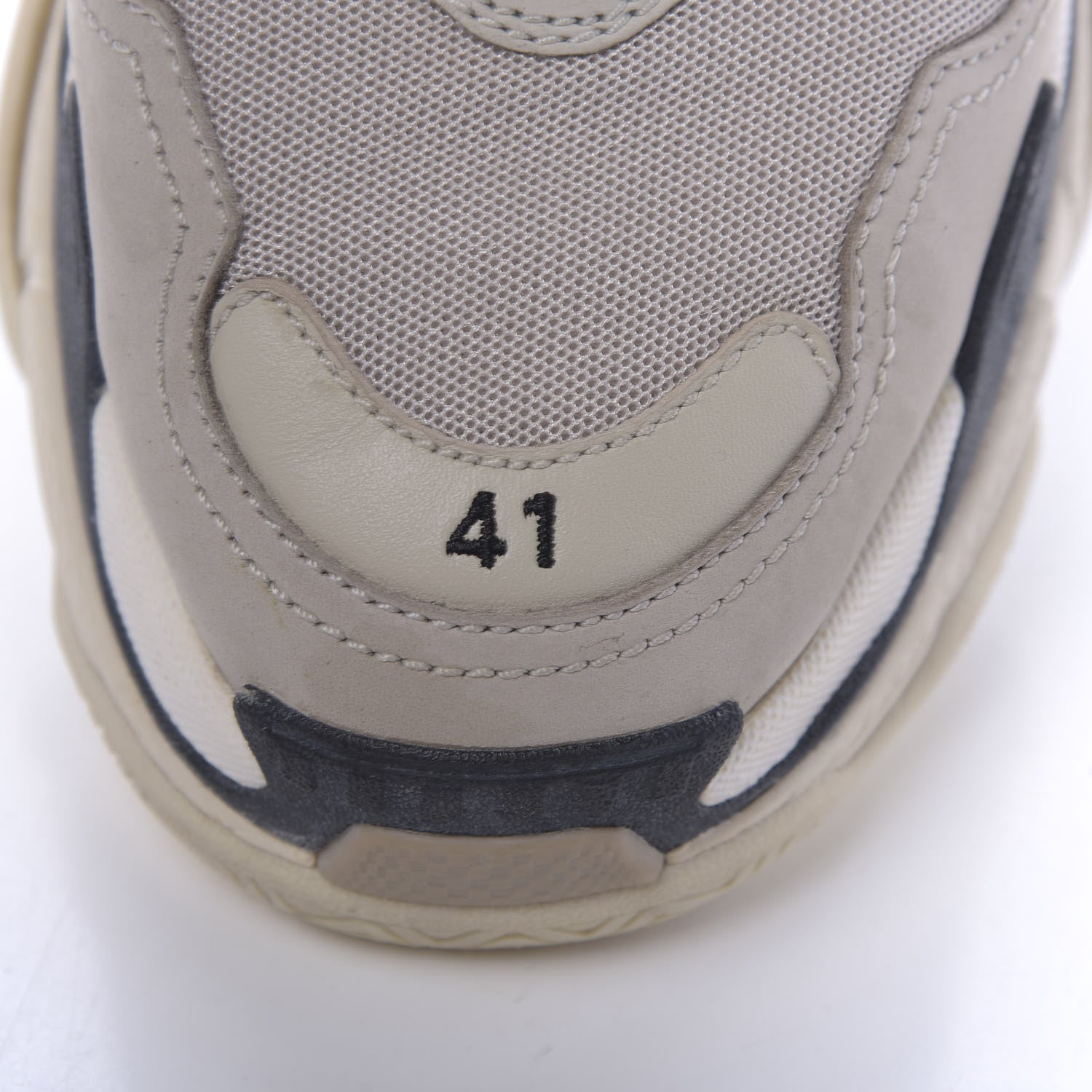 Balenciaga Fabric Mesh Womens Triple S Sneakers 41 Beige Black 8 of 11