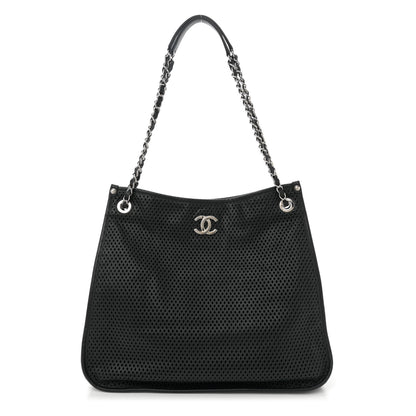 Chanel Calfskin Perforated Up In The Air Tote Black 1 of 11