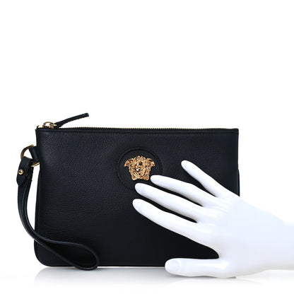 Versace Grained Calfskin La Medusa Pouch Black 2 of 6