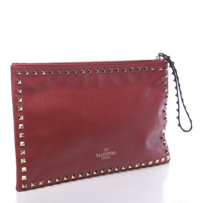 Valentino Garavani Vitello Large Rockstud Zip Wristlet Pouch Rosso Valentino 3 of 15
