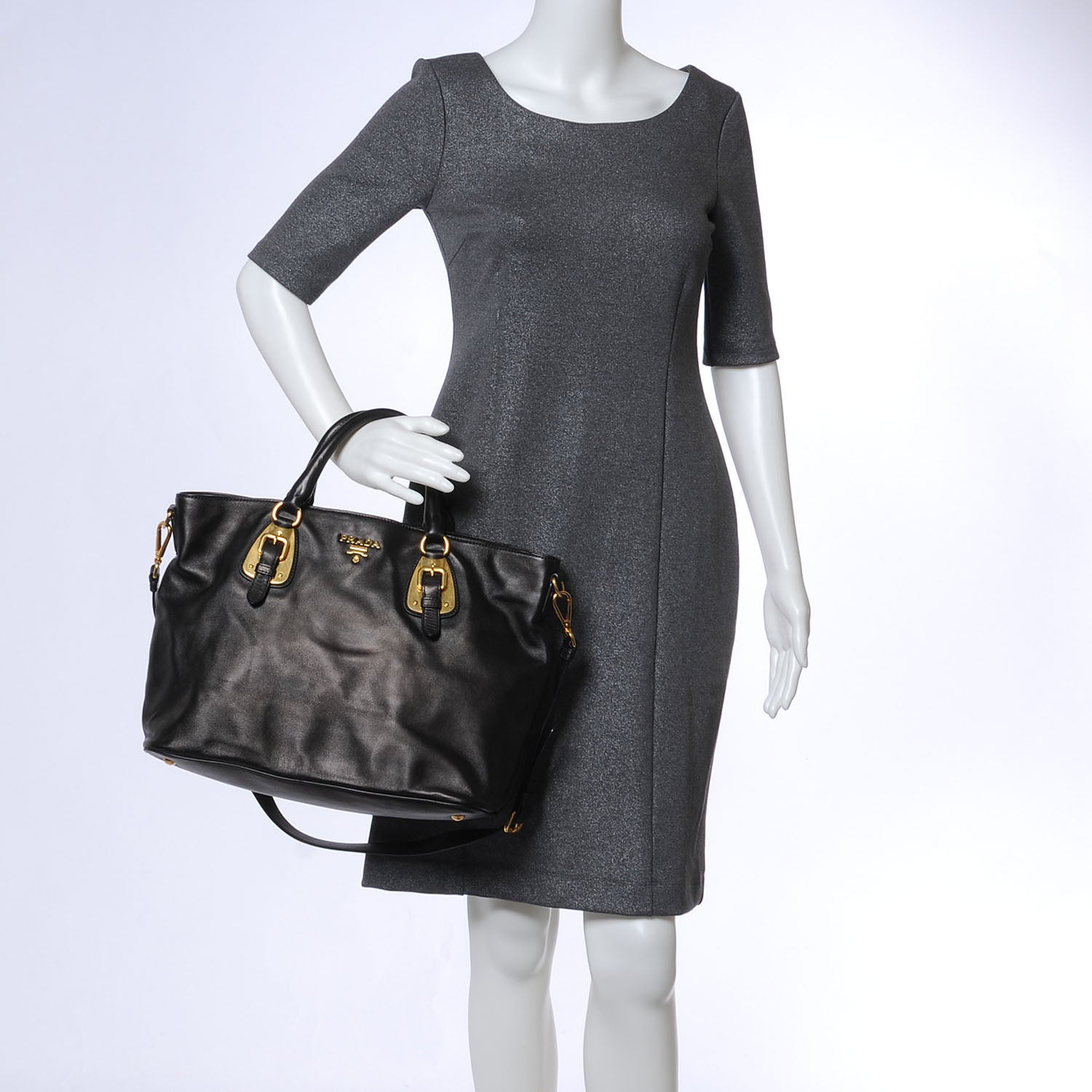 Prada Soft Calf Tote Nero Black 2 of 7