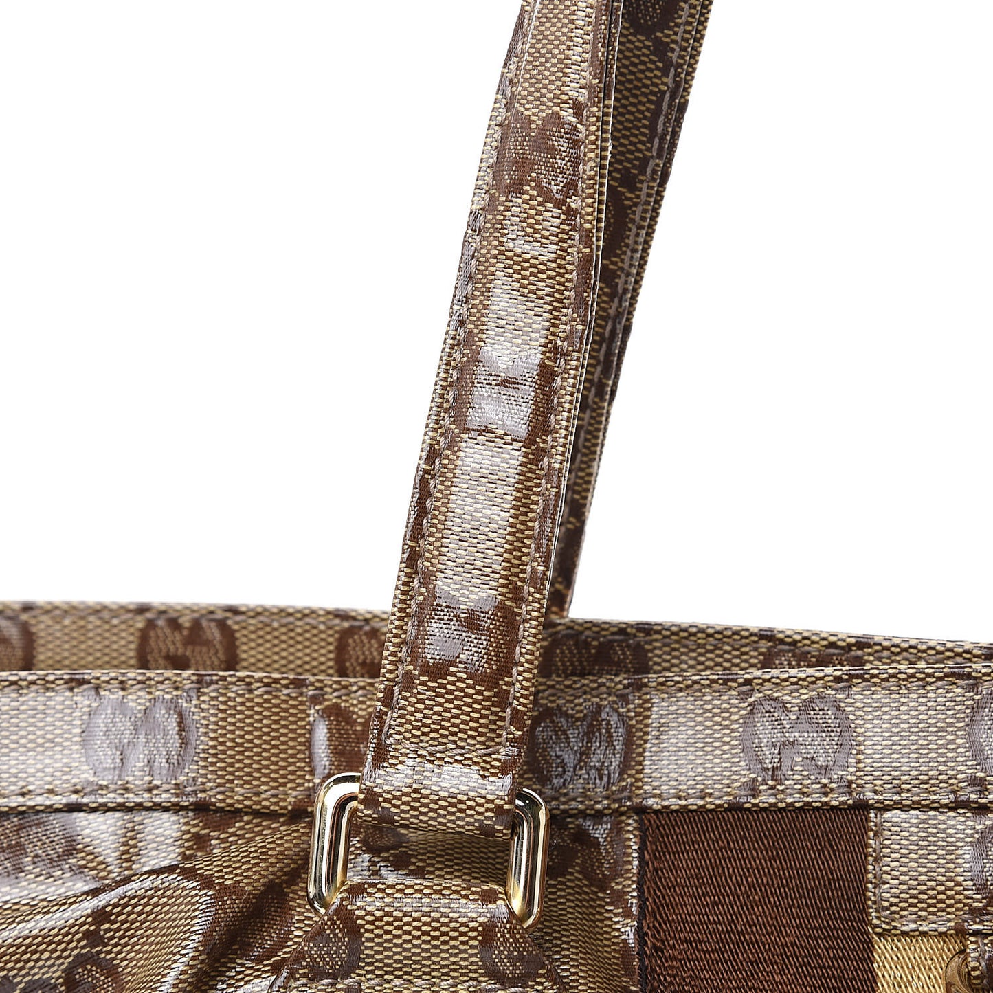 Crystal Monogram Medium Web Tote Brown