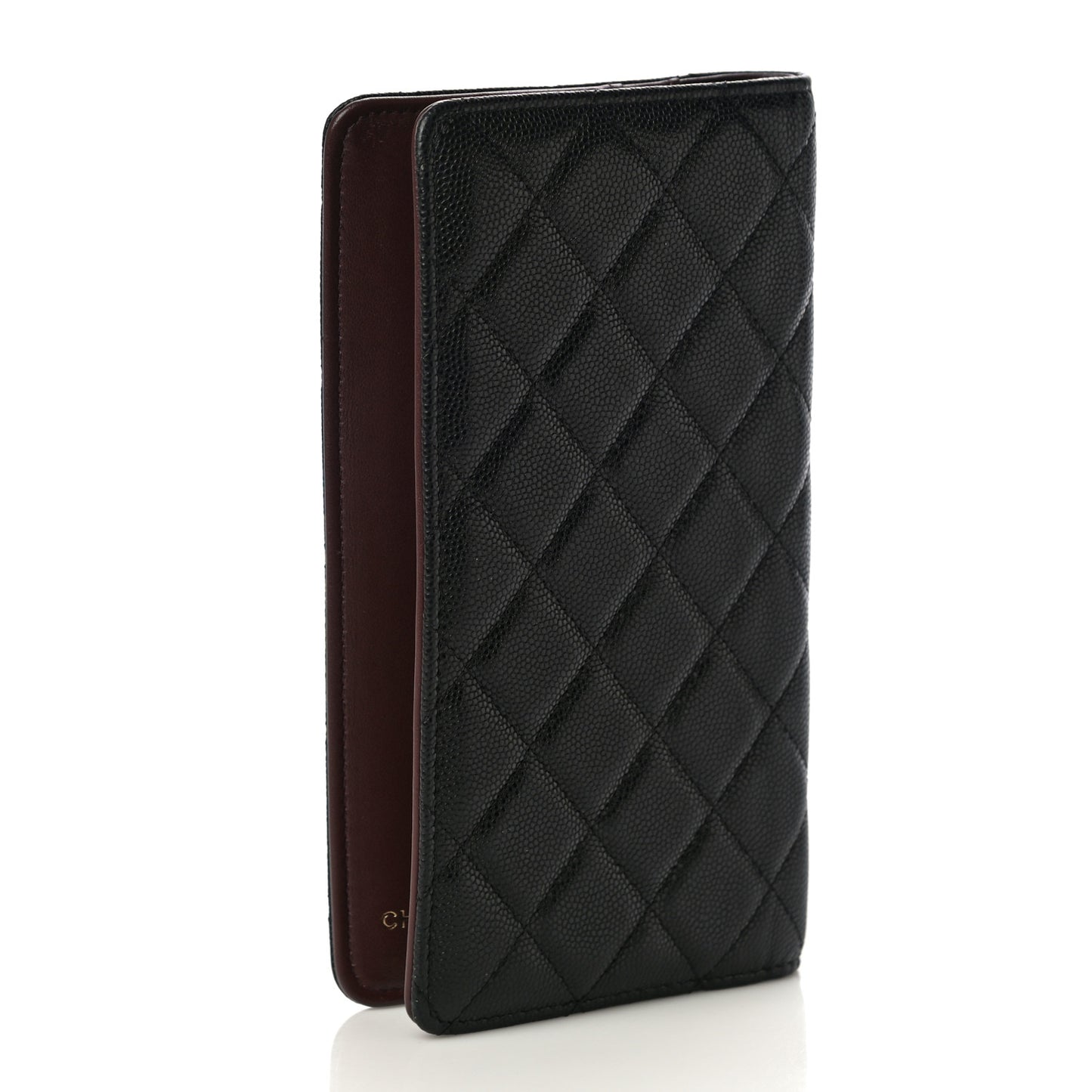 Caviar Quilted Medium Agenda Cover Black