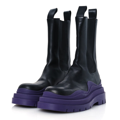 Bottega Veneta Calfskin The Tire Chelsea Boots 38 Black Plum 4 of 13