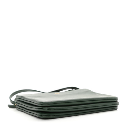 Celine Lambskin Small Trio Crossbody Bag Dark Green 3 of 8