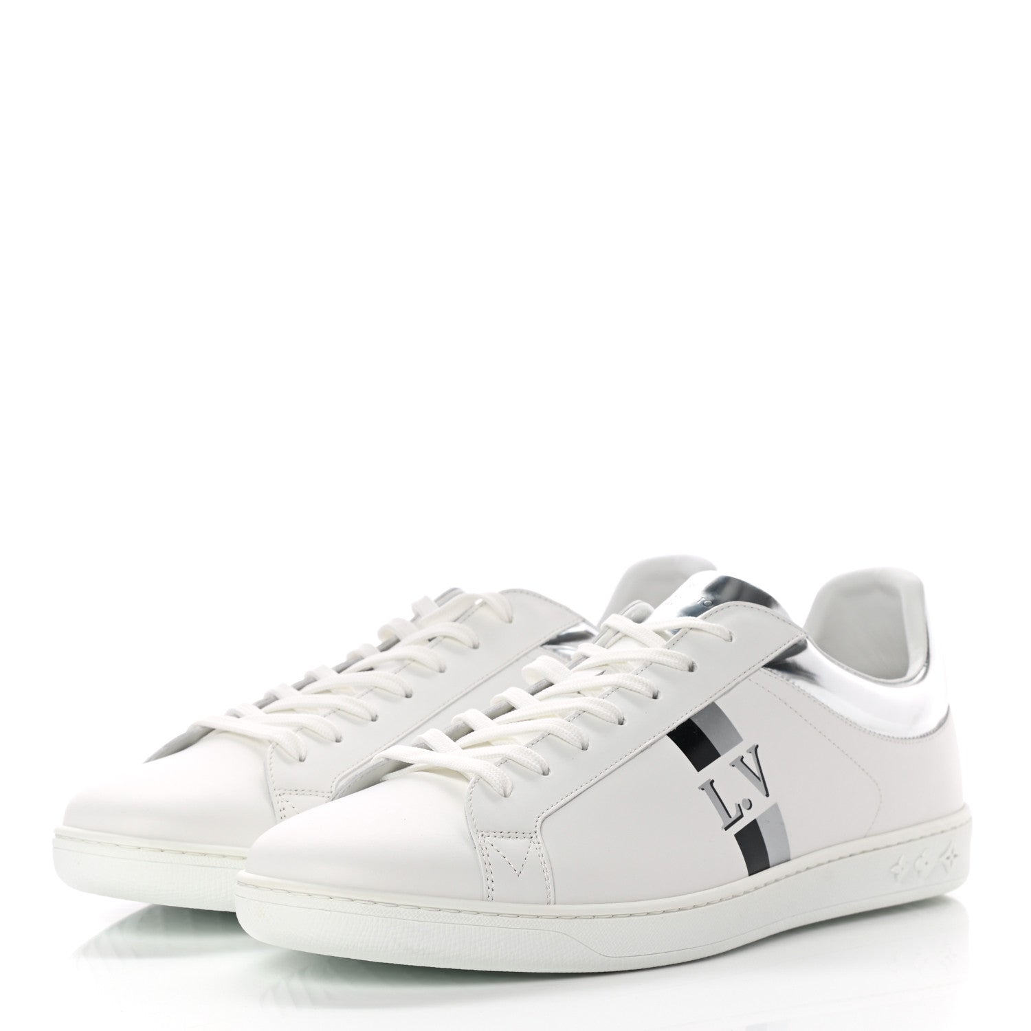 Louis Vuitton Calfskin Mens Luxembourg Sneakers 11 White 3 of 9