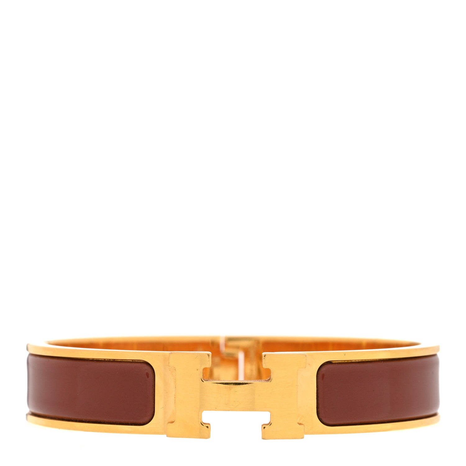 Hermes Enamel Narrow Clic Clac H Bracelet PM Rouge Baroque 1 of 5