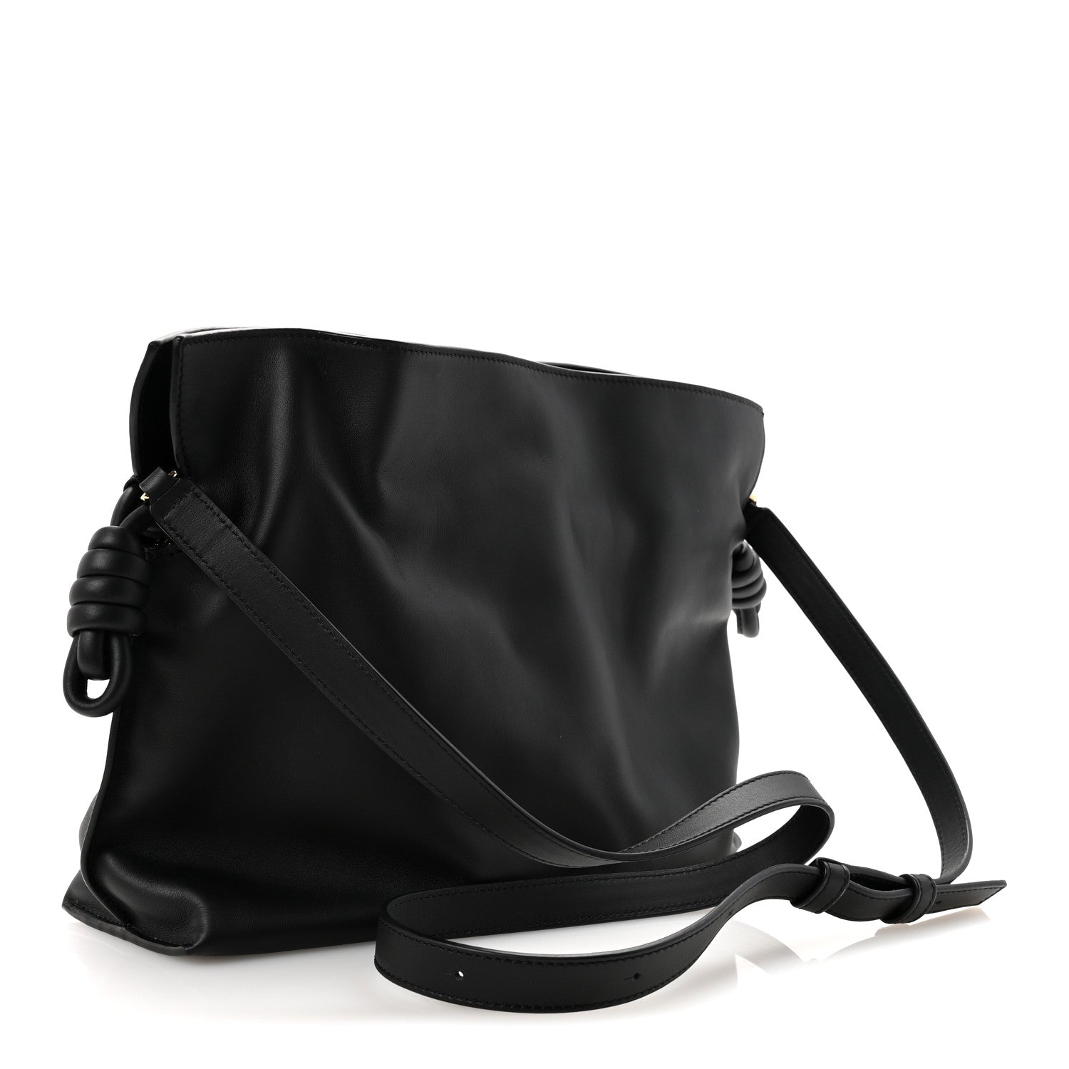 Loewe X ALBERS Nappa Calfskin Medium Flamenco Knot Clutch Black Burgundy 3 of 10