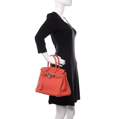 Hermes Taurillon Clemence Birkin 30 Rouge Pivoine 2 of 12