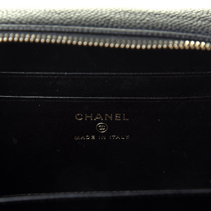 Chanel Caviar Quilted CC Filigree Vanity Clutch With Chain Black 6 of 11
