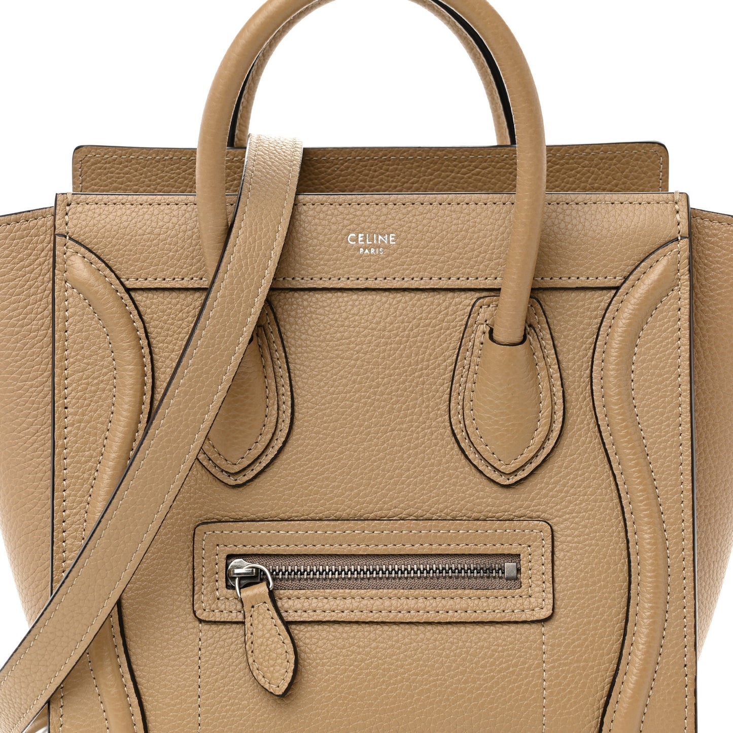 Drummed Calfskin Nano Luggage Dune