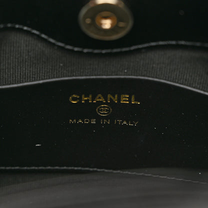 Chanel Shiny Crumpled Calfskin Quilted Nano 31 Shopping Bag White Black 6 of 11