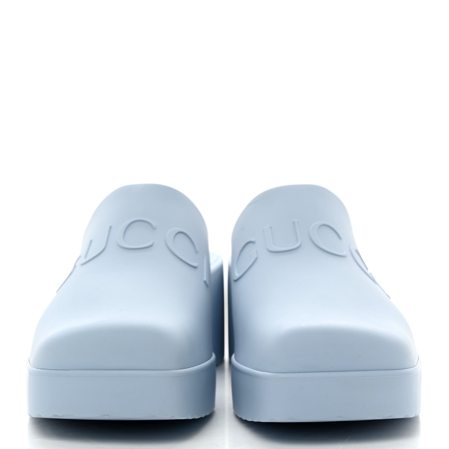 Gucci Rubber Gucci Logo Womens Platform Slide Sandal Mules 35
