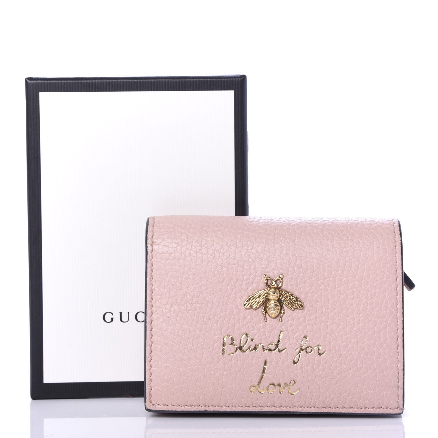 Gucci Cellarius Calfskin Blind for Love Animalier Card Case Perfect Pink 7 of 7