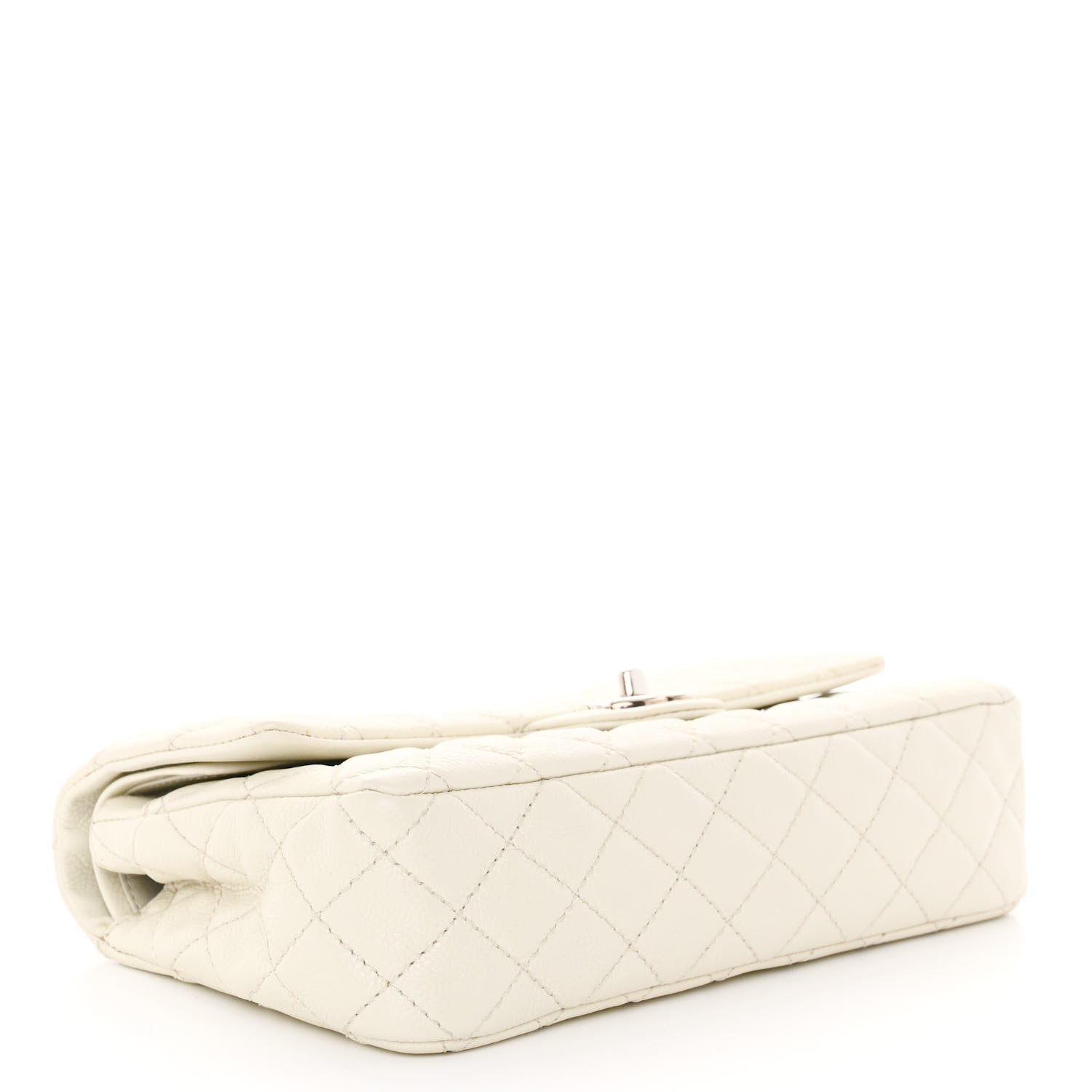 Chanel Washed Caviar Quilted Medium Double Flap White 4 of 12