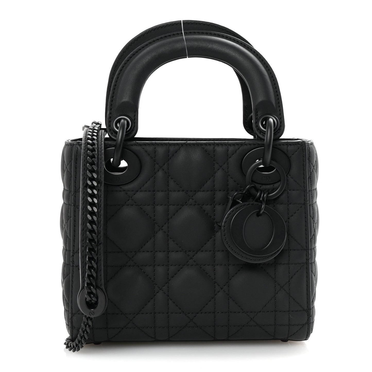 Ultra Matte Calfskin Cannage Mini Lady Dior Black