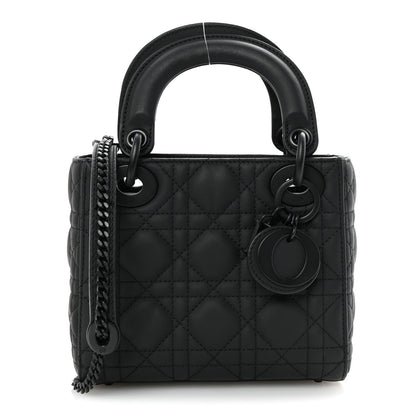 Christian Dior Ultra Matte Calfskin Cannage Mini Lady Dior Black 1 of 9