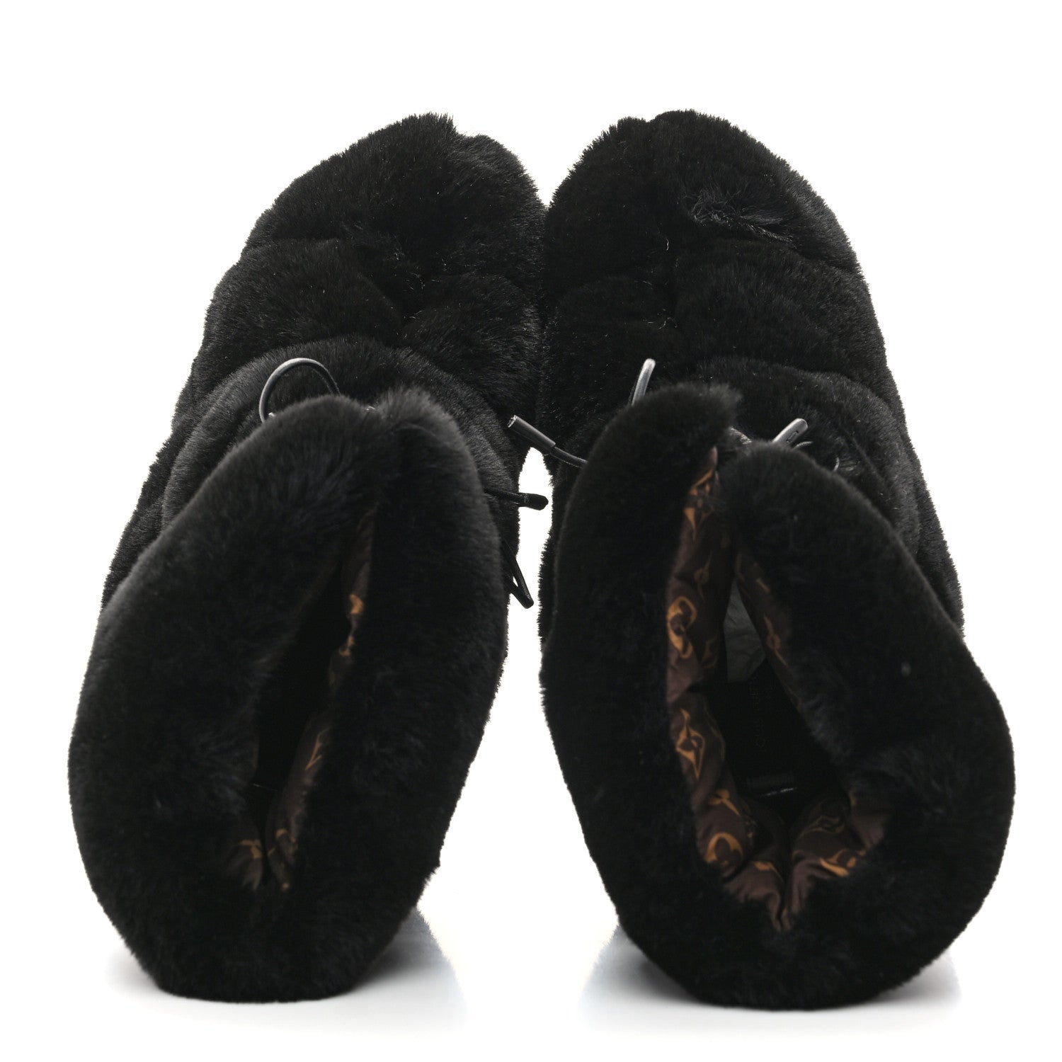 Louis Vuitton Fur Monogram Pillow Comfort Ankle Boot 37 Black 2 of 9