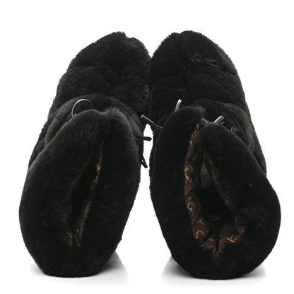 Louis Vuitton Fur Monogram Pillow Comfort Ankle Boot 37 Black 2 of 9