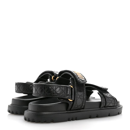 Christian Dior Calfskin Cannage Dioract 10mm Sandals 37 Black 5 of 12