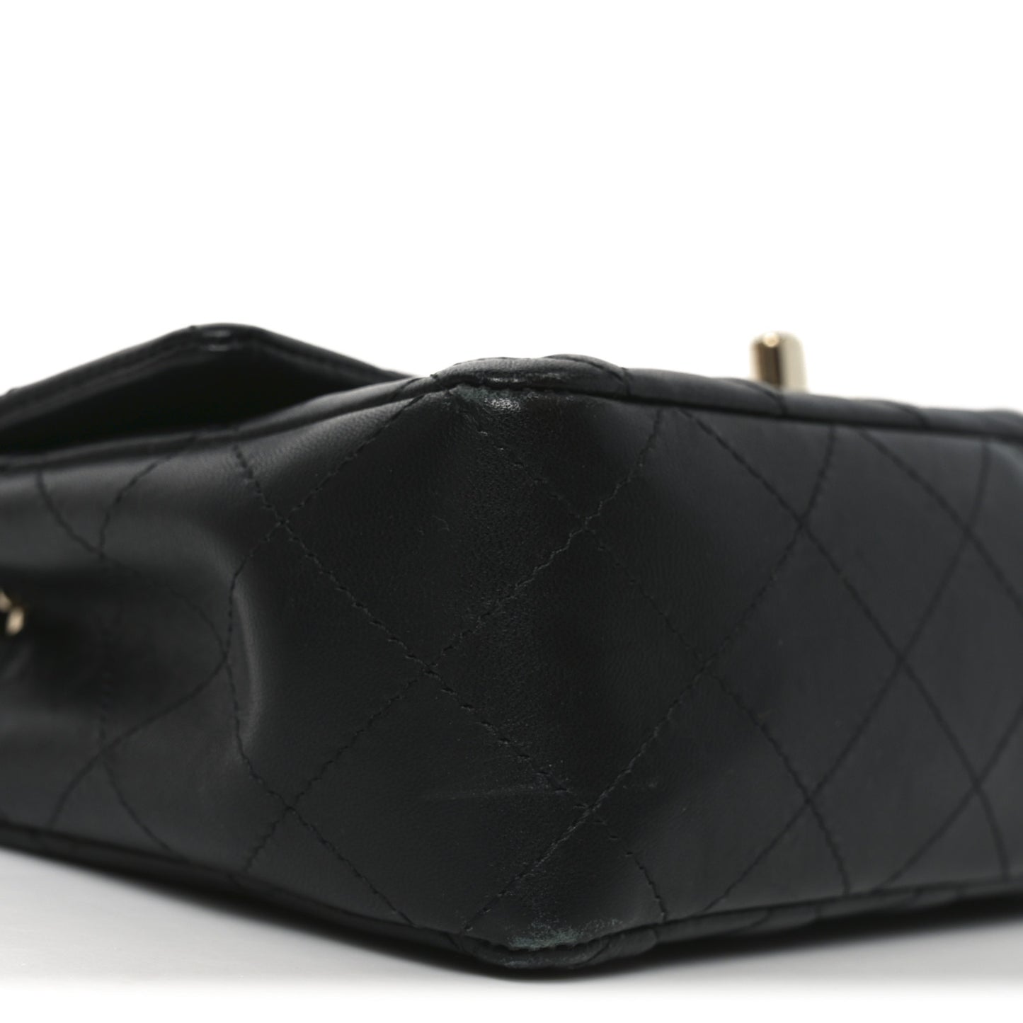 Lambskin Quilted Mini Coco Charms Rectangular Flap Black