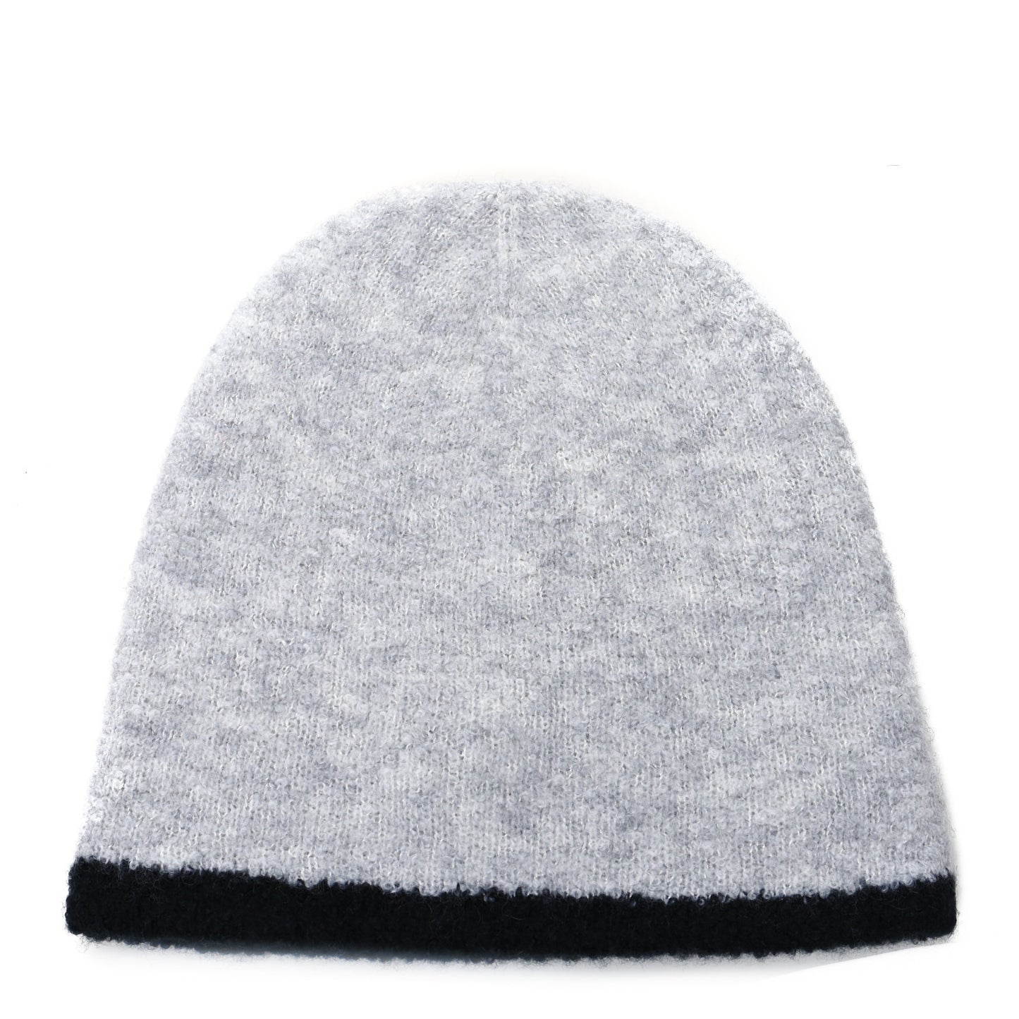 Cashmere Silk CC Beanie Hat Grey Black