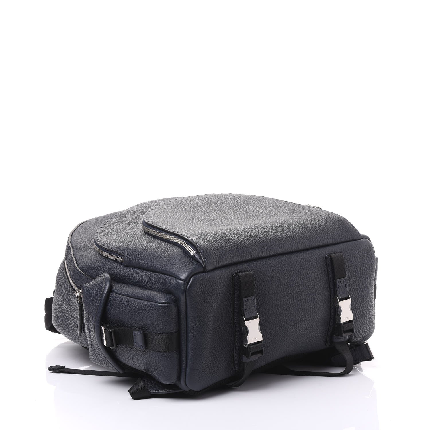 Fendi Calfskin Romano Selleria Backpack Navy 3 of 9