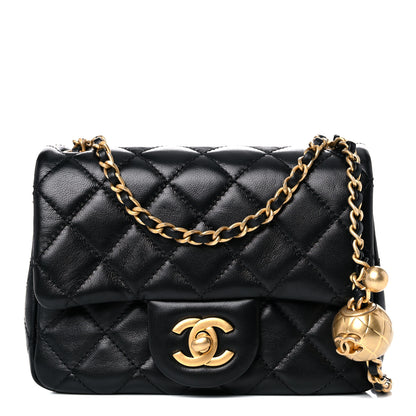 Chanel Lambskin Quilted Mini Pearl Crush Flap Black 1 of 10
