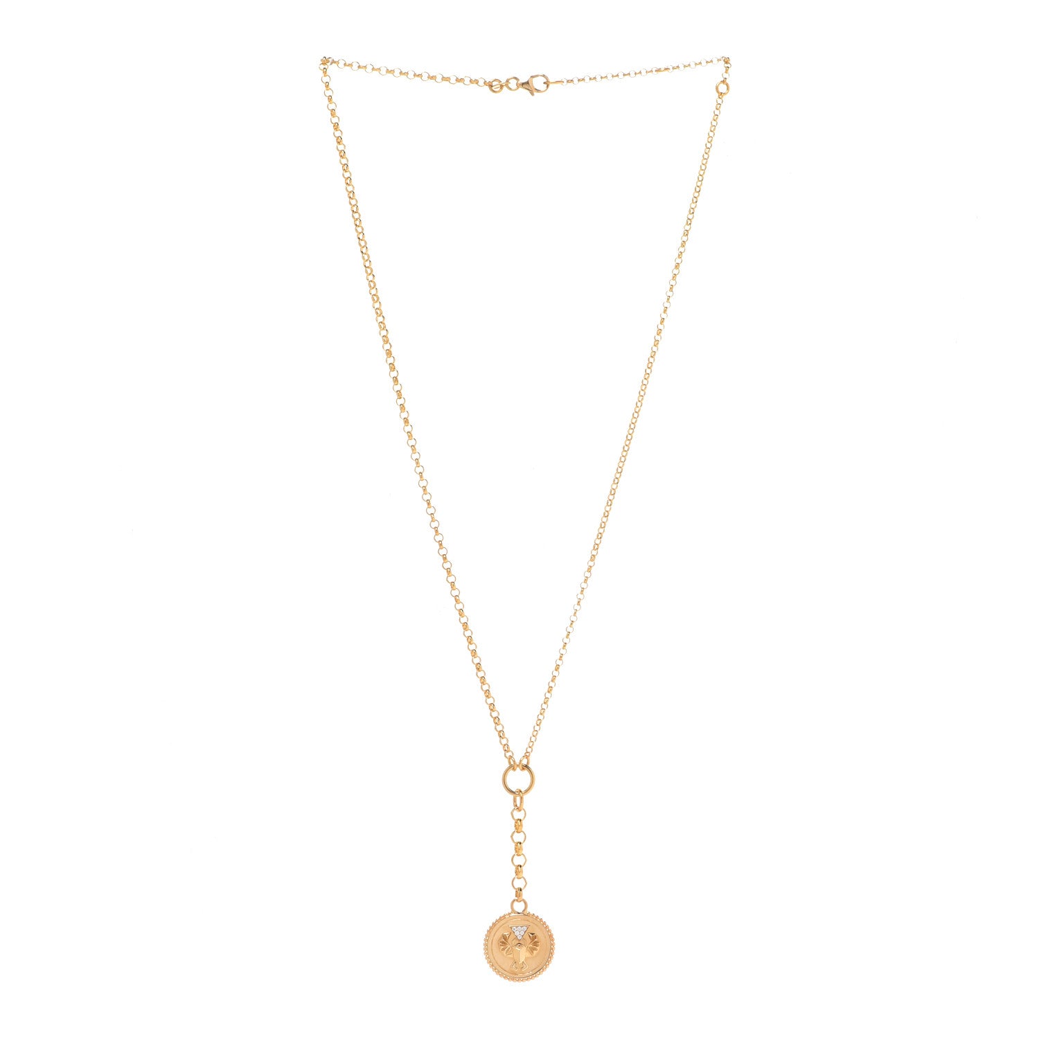 Foundrae 18K Yellow Gold Diamond Protection Baby Mixed Belcher Extension Chain Necklace 3 of 6
