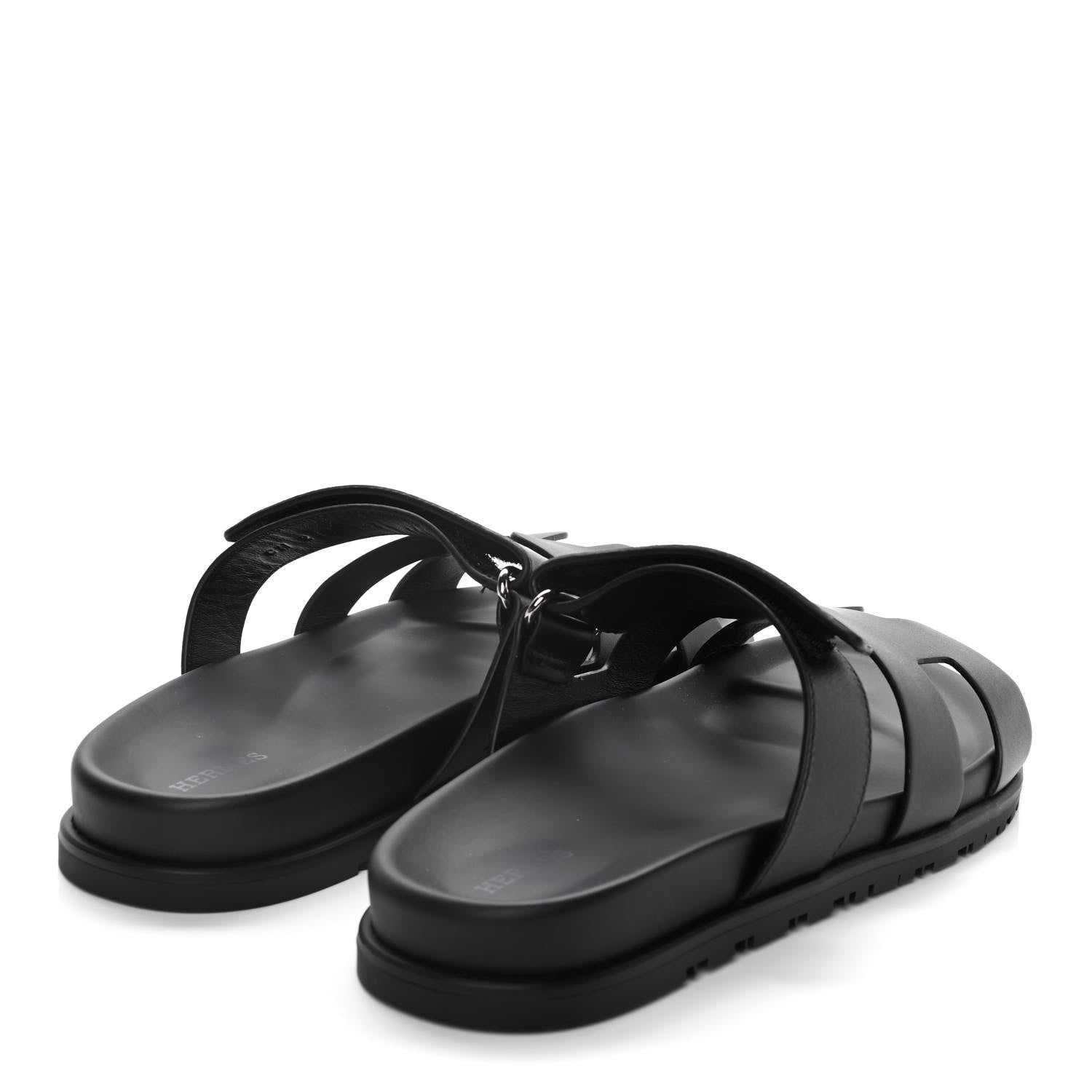 Hermes Calfskin Womens Chypre Sandals 40 Black 4 of 10